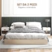 SET 2 COMODINI MODERNI IN LEGNO CON CASSETTO E RIPIANO APERTO 39X28X41 CM BIANCO