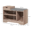 PANCA SCARPIERA MODERNA CON 3 RIPIANI APERTI E CASSETTI, IN LEGNO, POLIESTERE E SPUGNA, 76.5X30X52 CM, GRIGIO
