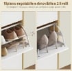 SCARPIERA SLIM MODERNA CON 3 CASSETTI RIBALTABILI PER 24 PAIA DI SCARPE, 80X24X127 CM, BIANCO