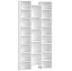 LIBRERIA MODERNA IN LEGNO ALTA 181 CM CON 21 SCOMPARTI E 10 RIPIANI REGOLABILI, BIANCO