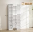 LIBRERIA MODERNA IN LEGNO ALTA 181 CM CON 21 SCOMPARTI E 10 RIPIANI REGOLABILI, BIANCO