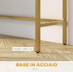 CONSOLLE DA INGRESSO MODERNA CON 2 CASSETTI E GAMBE DORATE, 80X31.5X75CM, BIANCO
