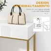 CONSOLLE DA INGRESSO MODERNA CON 2 CASSETTI E GAMBE DORATE, 80X31.5X75CM, BIANCO