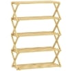 SCARPIERA PIEGHEVOLE A 5 LIVELLI PRONTO ALL'USO, IN BAMB¨, 60X29X88 CM, LEGNO NATURALE