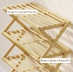 SCARPIERA PIEGHEVOLE A 5 LIVELLI PRONTO ALL'USO, IN BAMB¨, 60X29X88 CM, LEGNO NATURALE