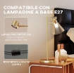 LAMPADA DA TAVOLO MODERNA CON PARALUME IN VETRO REGOLABILE AMBRATO E SATINATO, ATTACCO E27, ORO
