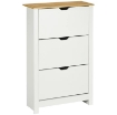 SCARPIERA SLIM PER 18 PAIA DI SCARPE, 3 CASSETTI CON 2 RIPIANI REGOLABILI E RIMOVIBILI, 72X26X112 CM, BIANCO