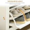 SCARPIERA SLIM PER 18 PAIA DI SCARPE, 3 CASSETTI CON 2 RIPIANI REGOLABILI E RIMOVIBILI, 72X26X112 CM, BIANCO