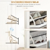 SCARPIERA SLIM PER 18 PAIA DI SCARPE, 3 CASSETTI CON 2 RIPIANI REGOLABILI E RIMOVIBILI, 72X26X112 CM, BIANCO