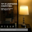 LAMPADA DA TAVOLO CON CRISTALLI E PORTA USB IN METALLO VETRO E POLIESTERE Ø 23X45 CM BIANCO E ARGENTO