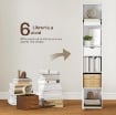SCAFFALE LIBRERIA A 4 RIPIANI APERTI CON ARMADIETTO E CASSETTO, 30X24X158 CM, IN LEGNO BIANCO