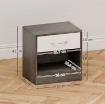 SET 2 COMODINI MODERNI CON RIPIANO APERTO E CASSETTO, IN LEGNO, 39X28X41 CM, BIANCO E GRIGIO SCURO