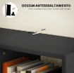 LIBRERIA MODERNA IN LEGNO CON CASSETTO CENTRALE E KIT ANTIRIBALTAMENTO, 60X26X158 CM, NERO