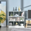 MOBILE LIBRERIA PORTAOGGETTI A 3 LIVELLI E 8 RIPIANI TOTALI, IN MDF, 97.5X30X100 CM, BIANCO