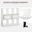 MOBILE LIBRERIA PORTAOGGETTI A 3 LIVELLI E 8 RIPIANI TOTALI, IN MDF, 97.5X30X100 CM, BIANCO