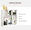 MOBILE LIBRERIA PORTAOGGETTI A 3 LIVELLI E 8 RIPIANI TOTALI, IN MDF, 97.5X30X100 CM, BIANCO