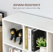MOBILE LIBRERIA PORTAOGGETTI A 3 LIVELLI E 8 RIPIANI TOTALI, IN MDF, 97.5X30X100 CM, BIANCO