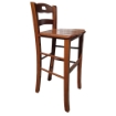 SGABELLO SNACK CON SEDUTA COMPATTA IN MATERIALE MASSELLO COLORE NOCE  39X38X90CM STILE CLASSICO 