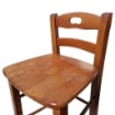 SGABELLO SNACK CON SEDUTA COMPATTA IN MATERIALE MASSELLO COLORE NOCE  39X38X90CM STILE CLASSICO 