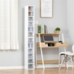 LIBRERIA SCAFFALE PORTA CD SET 2 PEZZI A 12 RIPIANI IN LEGNO 21X19.2X88.3 CM BIANCO