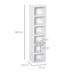 LIBRERIA SCAFFALE PORTA CD SET 2 PEZZI A 12 RIPIANI IN LEGNO 21X19.2X88.3 CM BIANCO