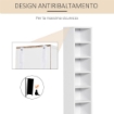 LIBRERIA SCAFFALE PORTA CD SET 2 PEZZI A 12 RIPIANI IN LEGNO 21X19.2X88.3 CM BIANCO