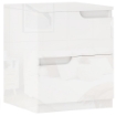 COMODINO MODERNO IN LEGNO CON 2 CASSETTI E DESIGN LUCIDO 40X40X48 CM BIANCO