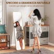 SPECCHIO DA TERRA 40X160CM RETTANGOLARE A FIGURA INTERA CON CAVALLETTO AUTOPORTANTE, ORO