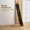 SPECCHIO DA TERRA 40X160CM RETTANGOLARE A FIGURA INTERA CON CAVALLETTO AUTOPORTANTE, ORO