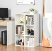 MOBILE LIBRERIA MODERNO A 6 CUBI IN LEGNO, 65.5X30X97.5 CM, BIANCO