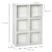 MOBILE LIBRERIA MODERNO A 6 CUBI IN LEGNO, 65.5X30X97.5 CM, BIANCO