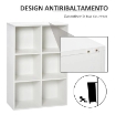 MOBILE LIBRERIA MODERNO A 6 CUBI IN LEGNO, 65.5X30X97.5 CM, BIANCO