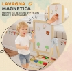 CAVALLETTO PER BAMBINI DOPPIA LAVAGNA PER GESSO E PENNARELLI, LAVAGNETTA MAGNETICA E ROTOLO DI CARTA, LEGNO