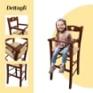 SEGGIOLONE IN LEGNO NOCE CON SEDUTA IN PAGLIA E CUORE INTAGLIATO SULLA SPALLIERA REALIZZATO IN FAGGIO 36×39×86 CM