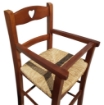 SEGGIOLONE IN LEGNO NOCE CON SEDUTA IN PAGLIA E CUORE INTAGLIATO SULLA SPALLIERA REALIZZATO IN FAGGIO 36×39×86 CM