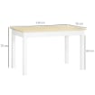 TAVOLO DA PRANZO 4-6 POSTI DESIGN MODERNO PER CUCINA E SOGGIORNO 119X70X75 CM BIANCO E LEGNO