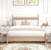 COMODINO CON CASSETTO E RIPIANO APERTO IN STILE FRANCESE IN LEGNO, 45X35X55 CM, BIANCO E ROVERE