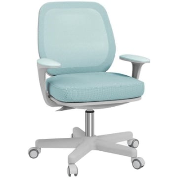 SEDIA DA UFFICIO ERGONOMICA AD ALTEZZA REGOLABILE CON SCHIENALE TRASPIRANTE, 55X48X82.5-94.5 CM, VERDE CHIARO