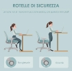SEDIA DA UFFICIO ERGONOMICA AD ALTEZZA REGOLABILE CON SCHIENALE TRASPIRANTE, 55X48X82.5-94.5 CM, VERDE CHIARO