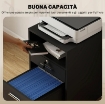 CASSETTIERA DA UFFICIO PORTADOCUMENTI IN LEGNO CON 2 CASSETTI E RIPIANO APERTO, 39X40X65 CM, NERO