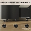 CASSETTIERA DA UFFICIO PORTADOCUMENTI IN LEGNO CON 2 CASSETTI E RIPIANO APERTO, 39X40X65 CM, NERO