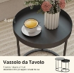 SET 2 TAVOLINI DA SALOTTO IMPILABILI IN STILE INDUSTRIALE, IN LEGNO E METALLO, Ï42X54 CM E Ï36.5X48.5 CM, GRIGIO E NERO