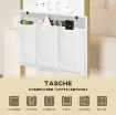 TAVOLINO DA SALOTTO A FORMA DI C EFFETTO MARMO CON PRESE DI CORRENTE E USB INTEGRATE, BIANCO
