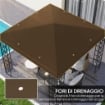 COPERTURA PER GAZEBO DA GIARDINO 3X3 M IN TESSUTO OXFORD 600D CON FORI DI DRENAGGIO MARRONE