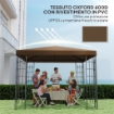 COPERTURA PER GAZEBO DA GIARDINO 3X3 M IN TESSUTO OXFORD 600D CON FORI DI DRENAGGIO MARRONE