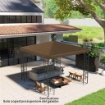 COPERTURA PER GAZEBO DA GIARDINO 3X3 M IN TESSUTO OXFORD 600D CON FORI DI DRENAGGIO MARRONE
