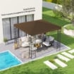 COPERTURA PER GAZEBO DA GIARDINO 3X3 M IN TESSUTO OXFORD 600D CON FORI DI DRENAGGIO MARRONE