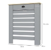 COPRITERMOSIFONE IN MDF A DOGHE, COPRICALORIFERO A GRIGLIA CON CASSETTO, 78X19X95.5 CM, GRIGIO