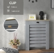COPRITERMOSIFONE IN MDF A DOGHE, COPRICALORIFERO A GRIGLIA CON CASSETTO, 78X19X95.5 CM, GRIGIO