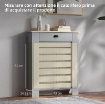 COPRITERMOSIFONE IN MDF A DOGHE, COPRICALORIFERO A GRIGLIA CON CASSETTO, 78X19X95.5 CM, GRIGIO